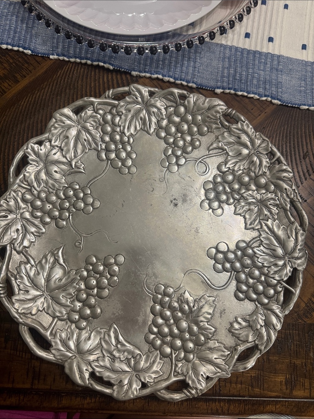Arthur Court Ornate Grape Motif Decorative Plate